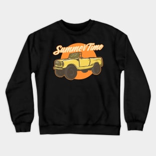 Summer Time Jeep Artwork Crewneck Sweatshirt